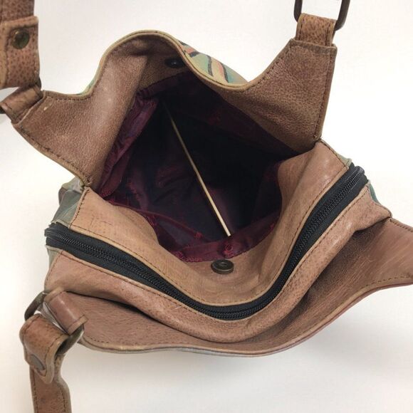 Vintage Y2K Leather Fairy Grunge Butterfly Shoulder Bag Painted Bohemian Purse - Picture 6 of 7